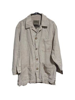 Structure Life Collezioni Linen Jacket Size Small Beige Button Up Lightweight